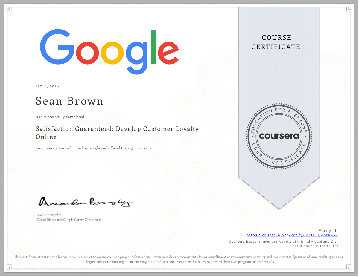 Satisfaction Guaranteed: Develop Customer Loyalty Online certificate
